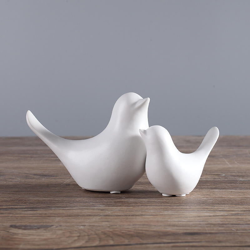 Accents Bird Decor (set of 2 H3" D4.5" WHITE
