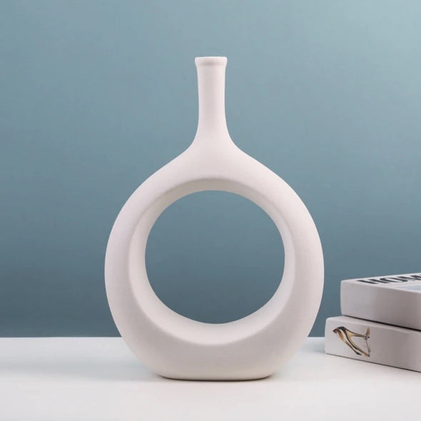 Accents - Ceramic Hollow Pot / Decorative Vase (H11''D9'')