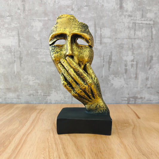 Accents Human Face Design With Hand on Mouth Decorative Showpiece