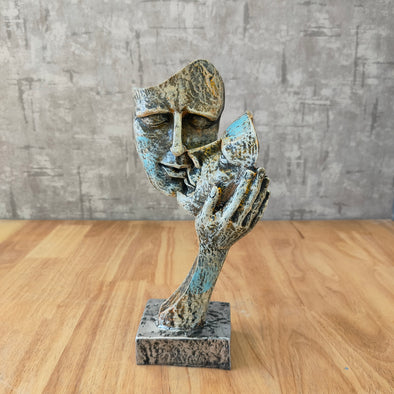 Accents Kissing Face Statue Modern Art
