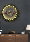 Accents Metal Sparrow Design Clock Decorated with Lights