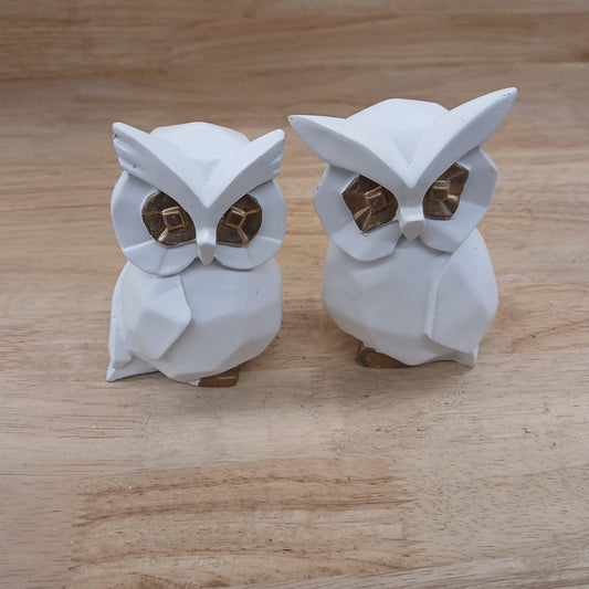 ACCENTS OWL-SET OF 2 WHITE