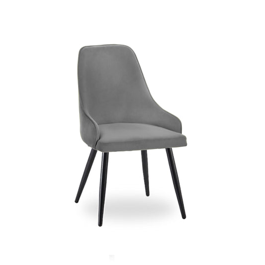ACCENTS CHAIR-GREY WITH BLACK METAL LEG