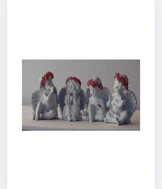 ANGEL SET OF 4 WITH RED BAND