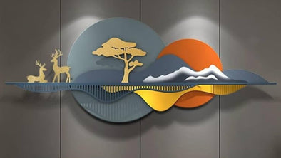 Accents Vibrant Multicolour Scenery Metal wall Art